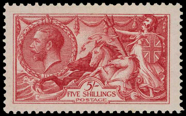 1913-8 Waterlow 5/- rose-carmine, unmounted...