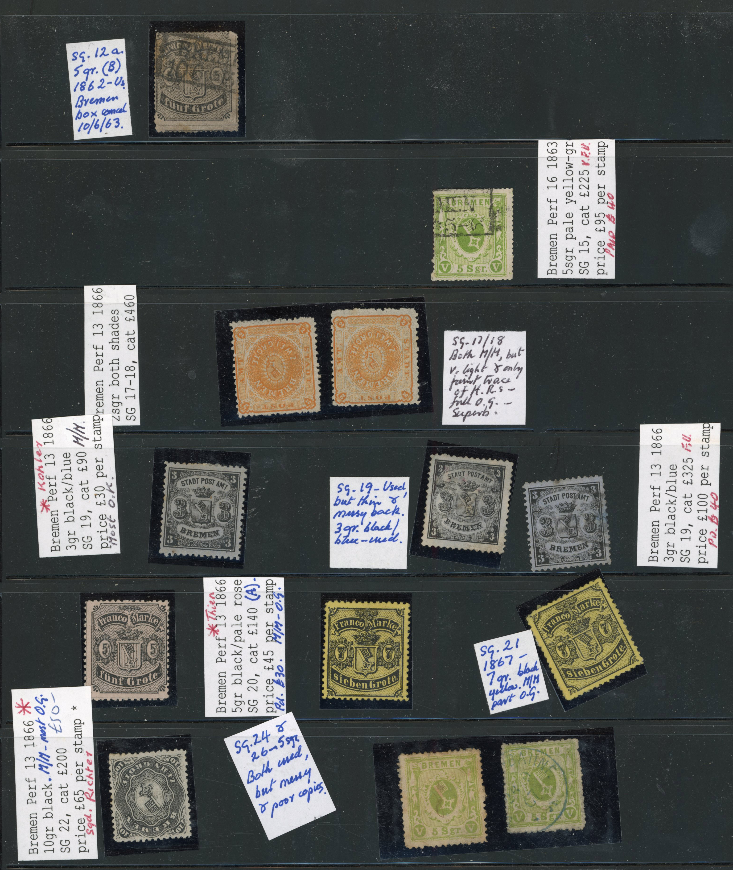 German States Bremen unused and used collection