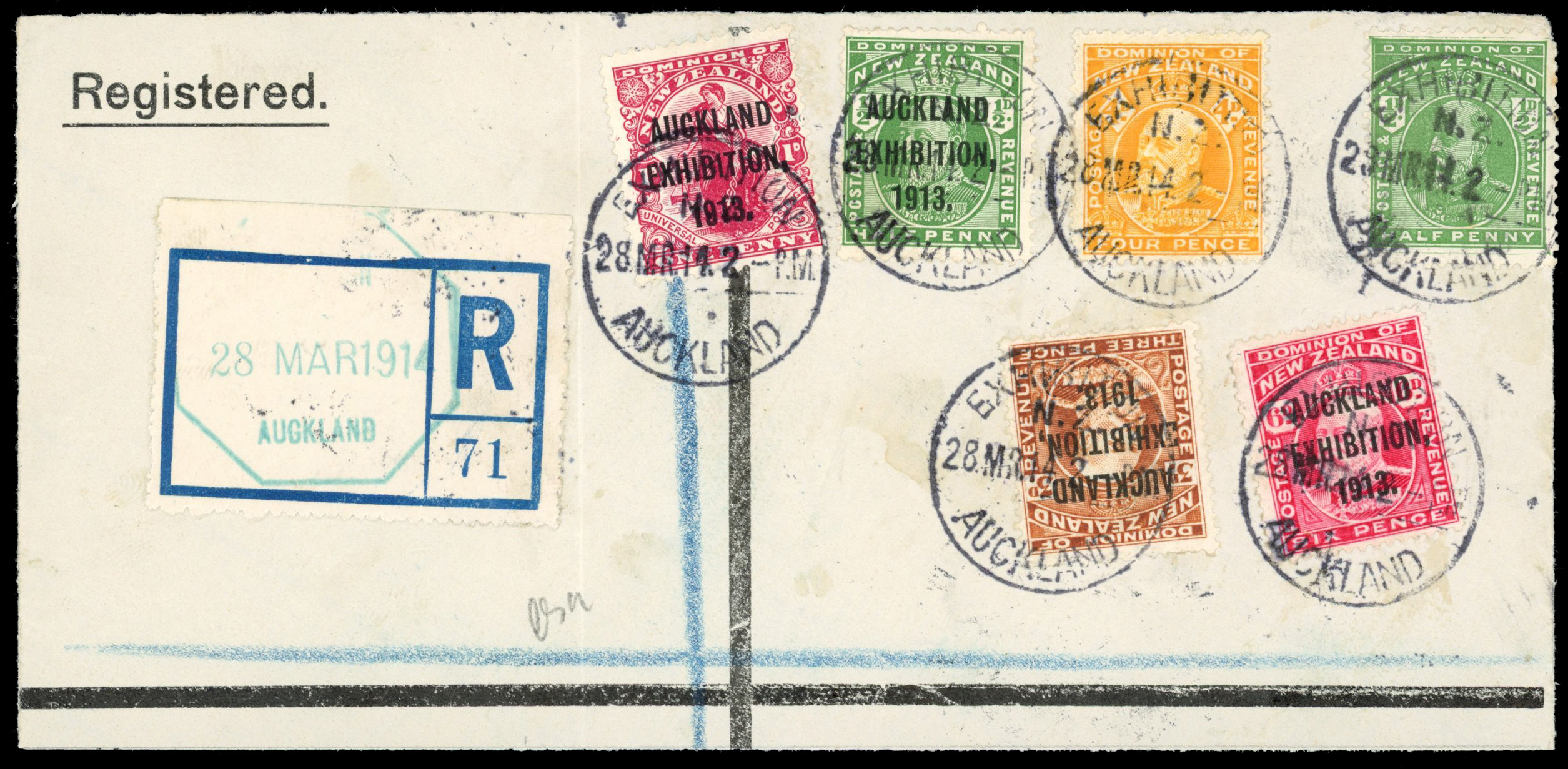 New Zealand SG 412-5 1913 Auckland Exhibition set used