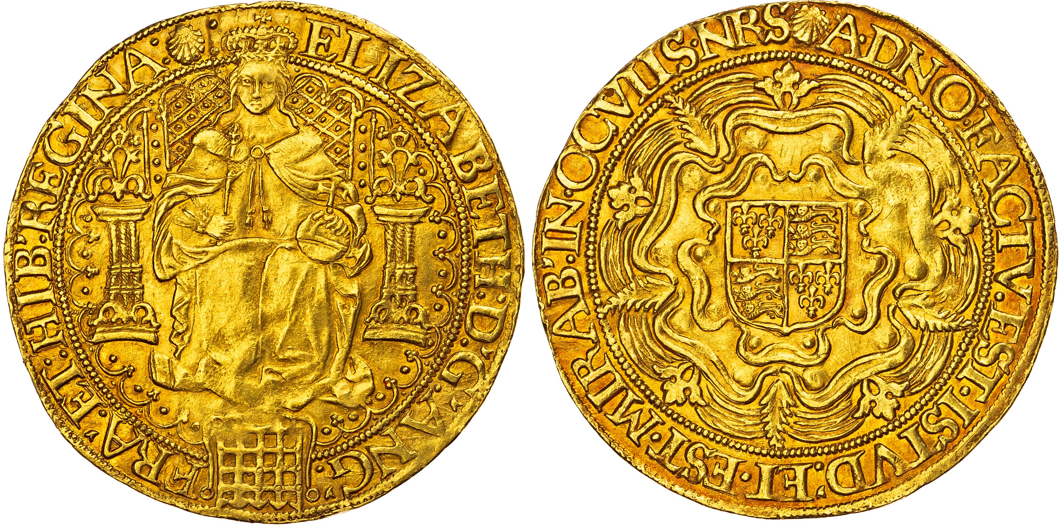 Elizabeth I (1558-1603), AV Sovereign, Sixth Issue, Tower (London) mint, mm. escallop (1584-6).