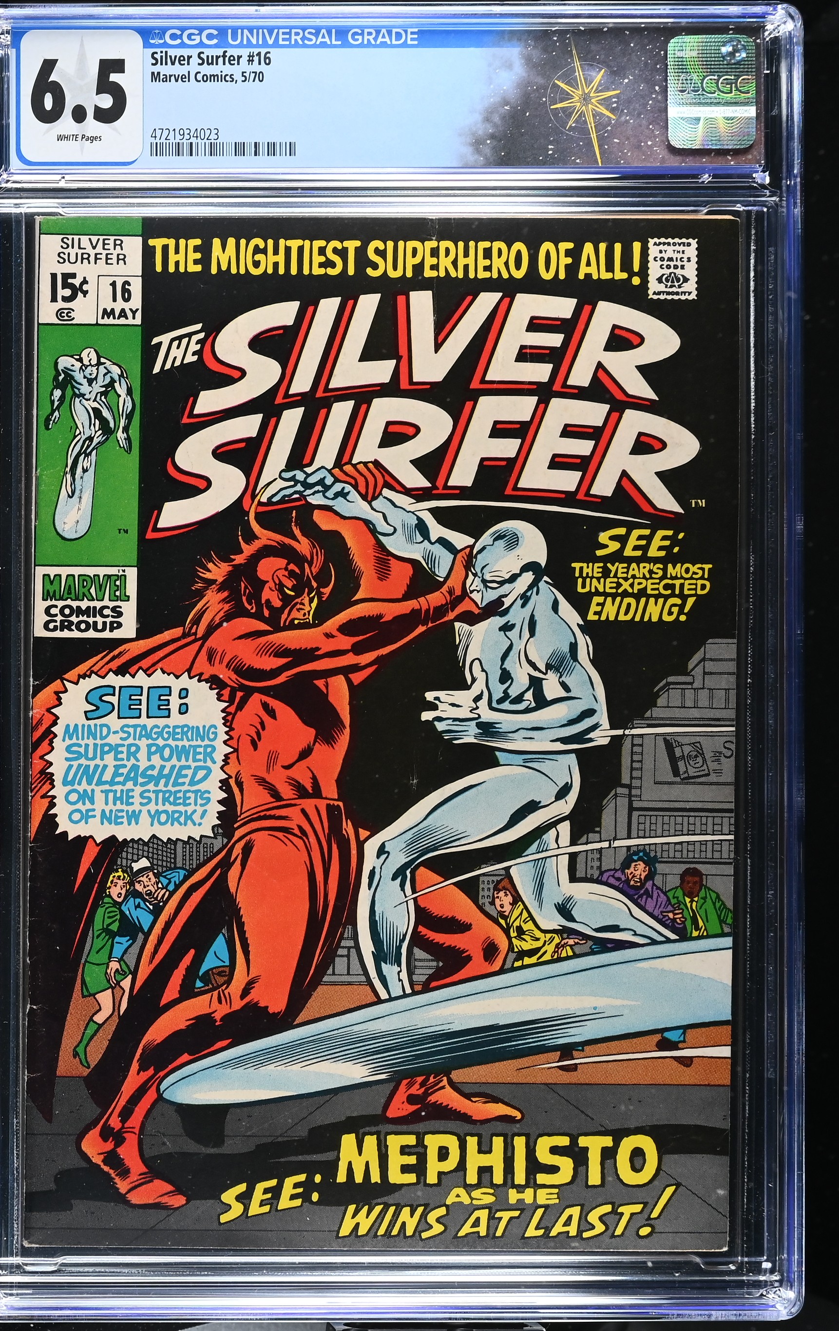 Silver Surfer #16 CGC 6.5 "In the Hands of Mephisto!" (Marvel Comics, 1970) White Pages