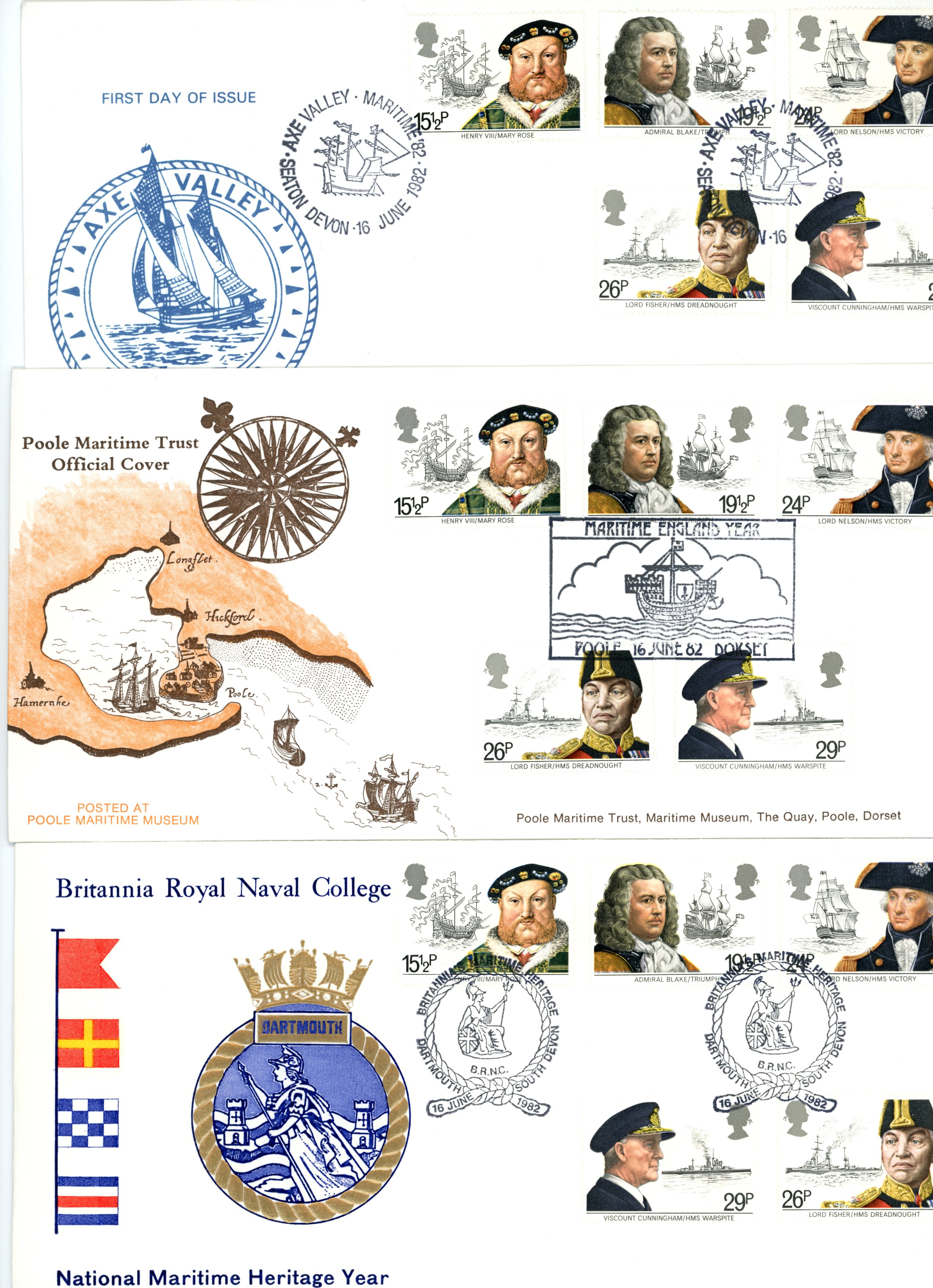 FIRST DAY COVERS: 1982 Maritime...