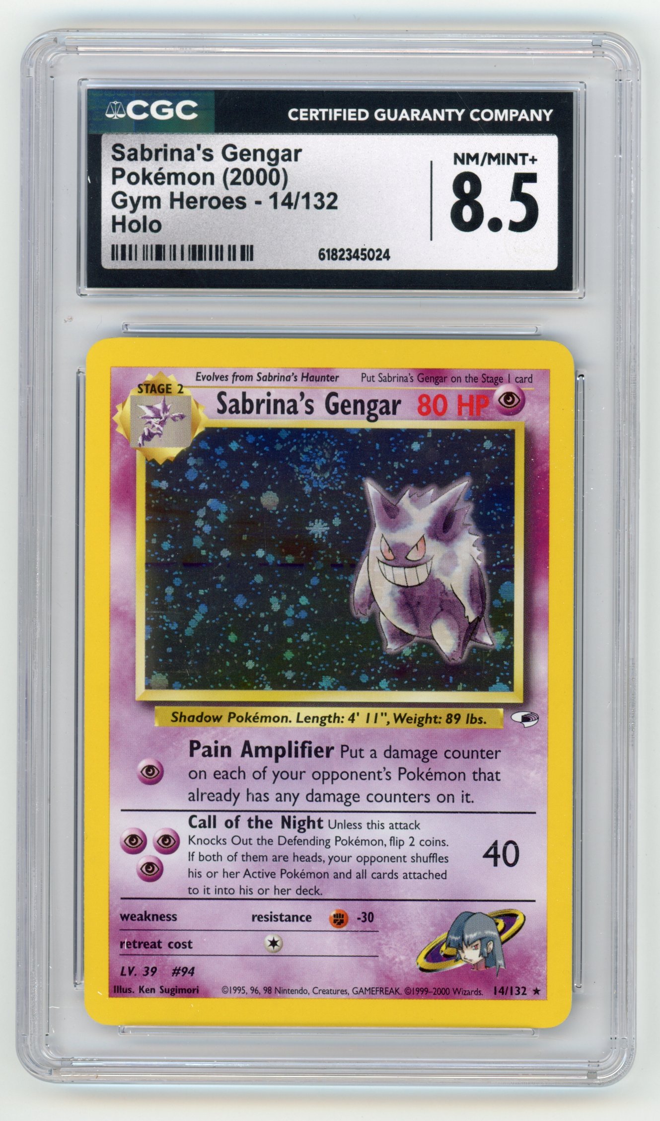 CGC 8.5 Sabrinas Gengar #14 Unlimited Holo (2000) Gym Heroes