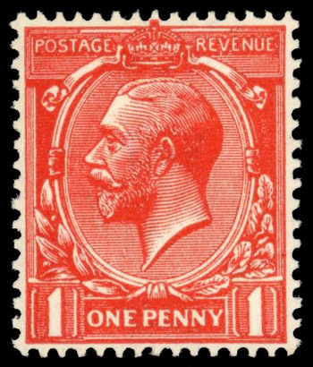 GB: 1912-24 1d deep orange vermilion, mint unmounted o.g. in a lovely deep colour