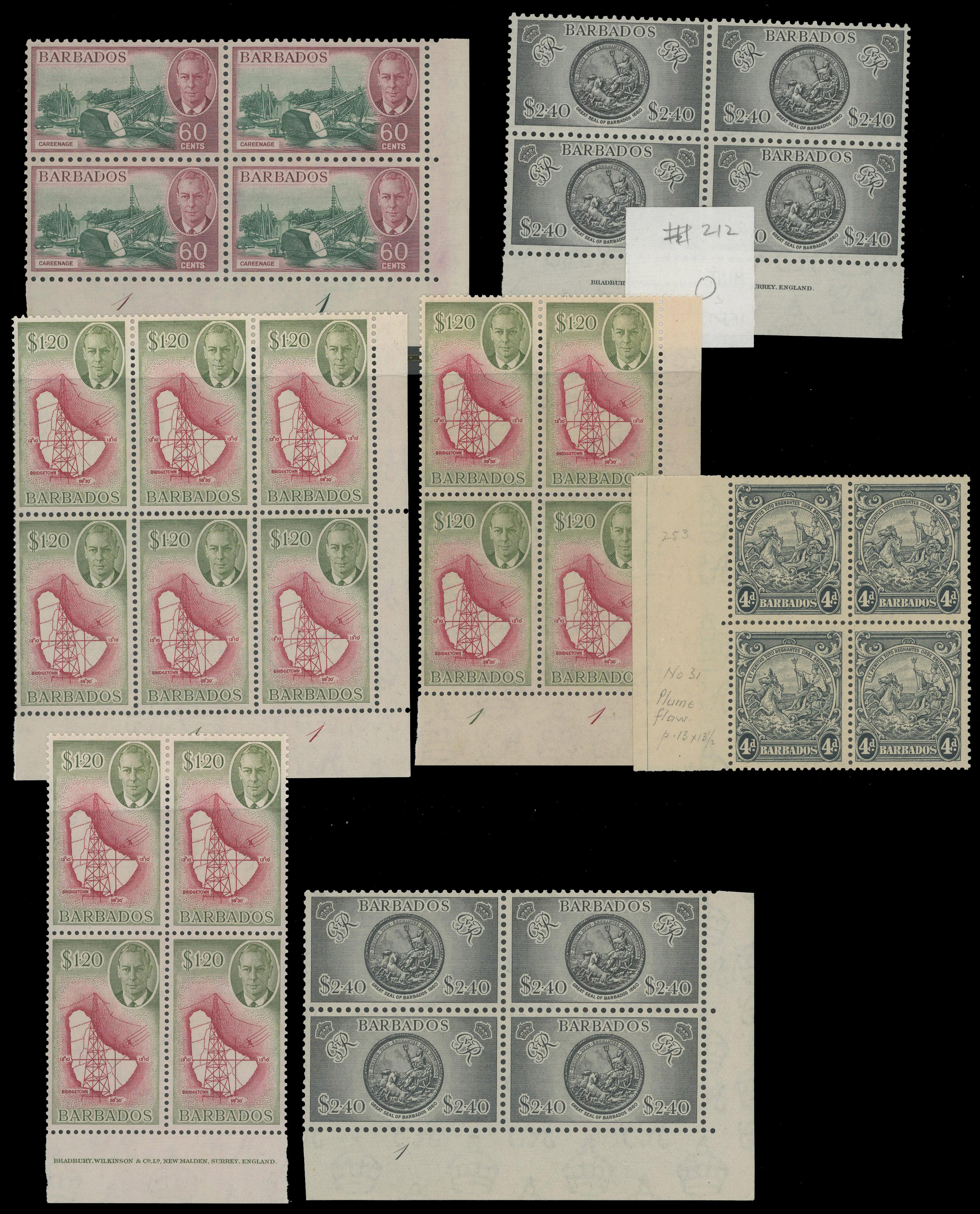 Barbados KG VI collection mint