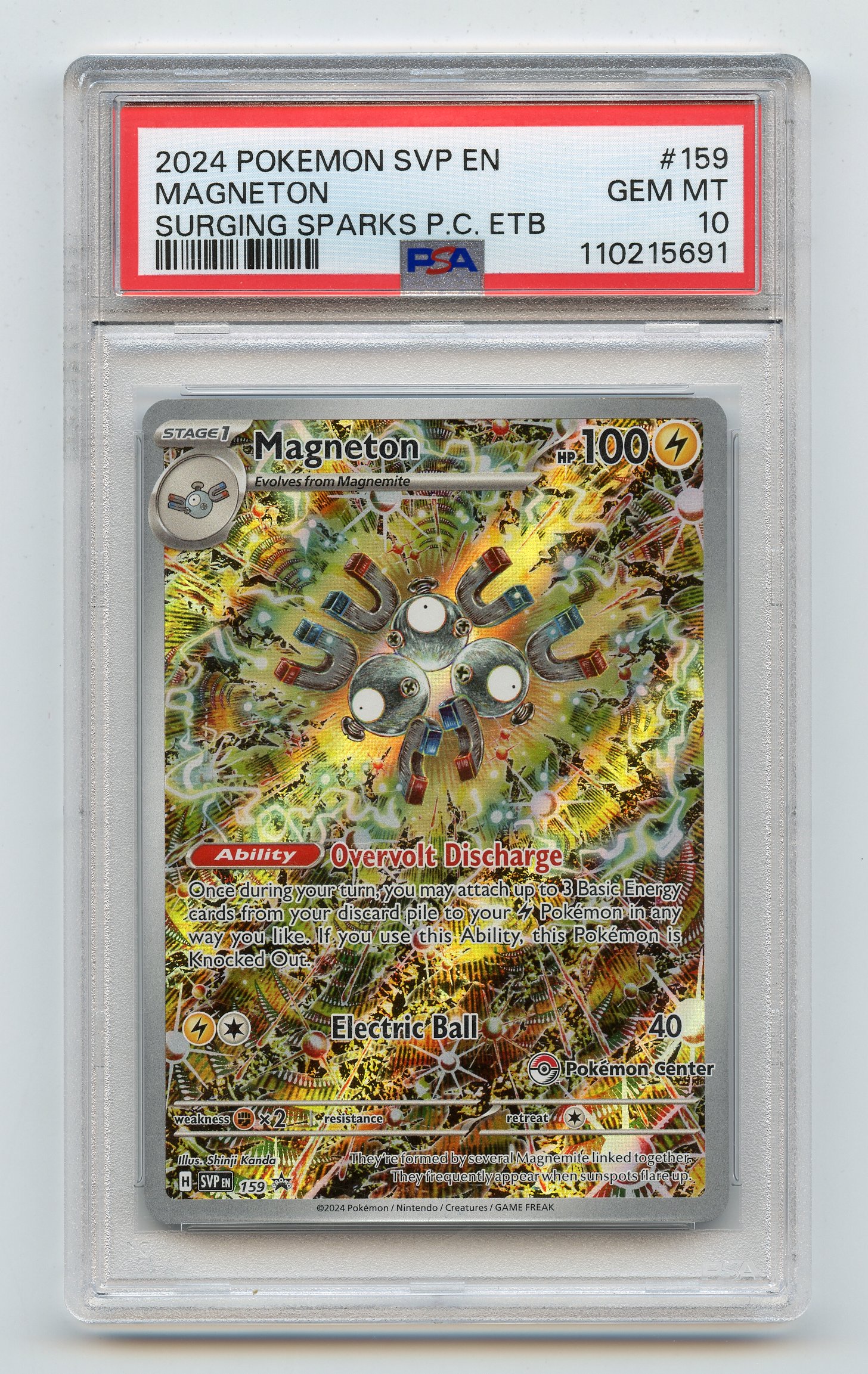 PSA 10 Magneton #159 Surging Sparks Promo POKEMON CENTER Ver.