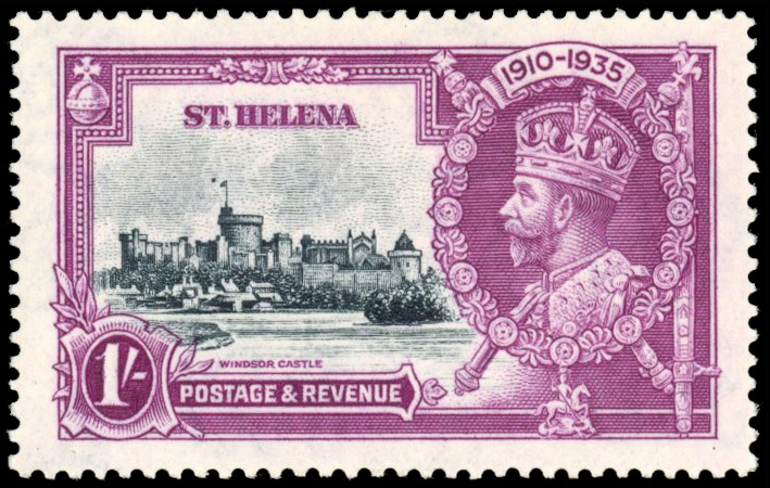 St Helena 1935 Silver Jubilee 1s dot by flagstaff variety mint, SG 127h