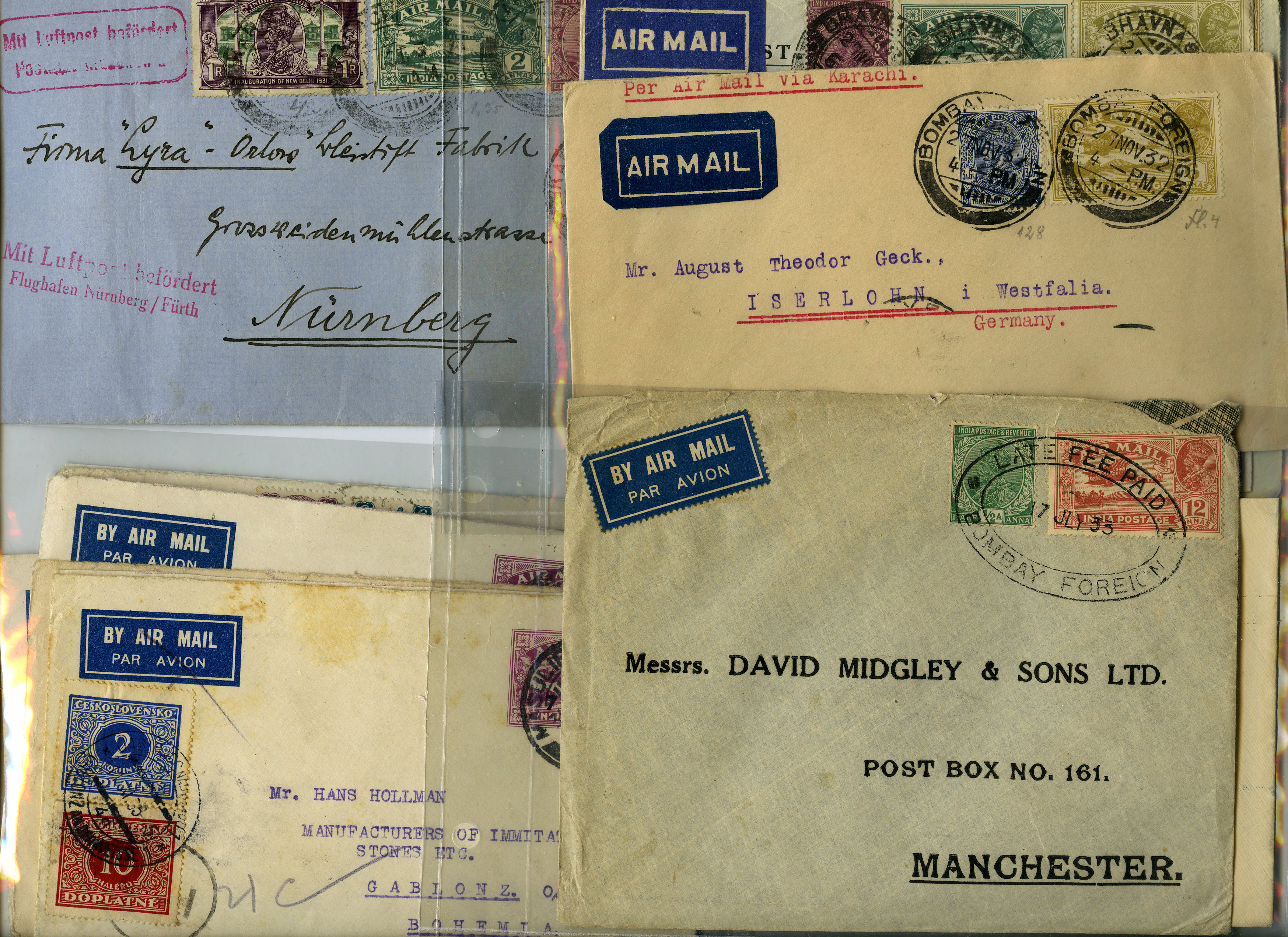 POSTAL HISTORY: 1929 Airmail issue selection...