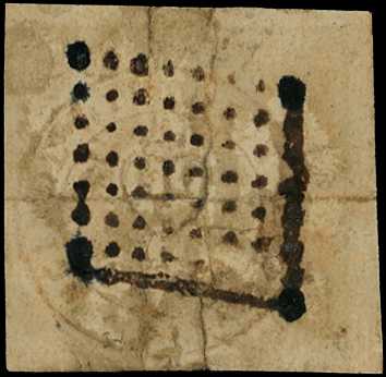 1852 Scinde Dawk, ½a white, cut square with...