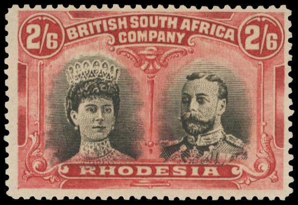 2s6d grey-black and dull red, unlisted shade mint