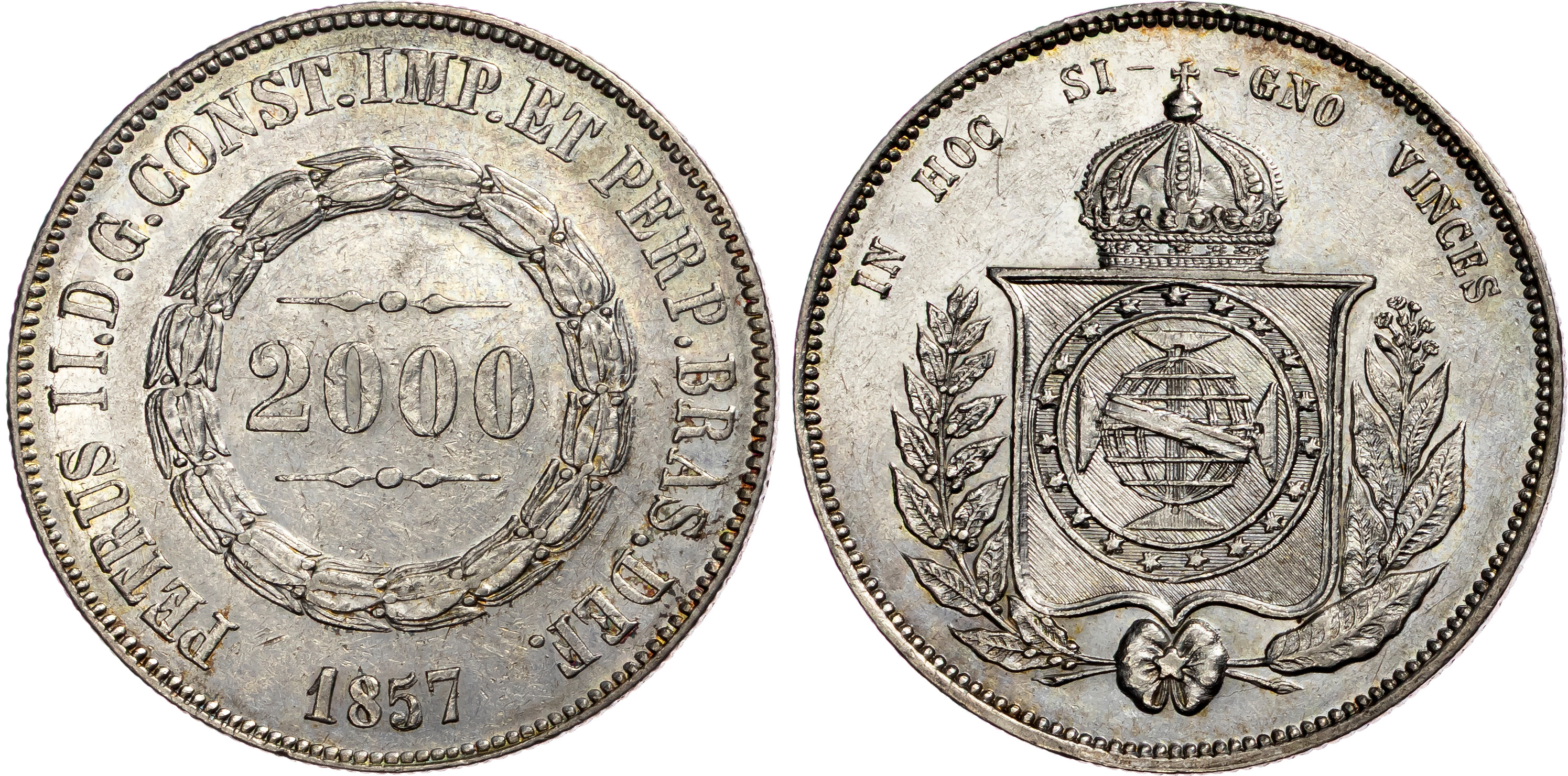 Brazil, Pedro II (1831-1889), silver 2000 Réis, 1857