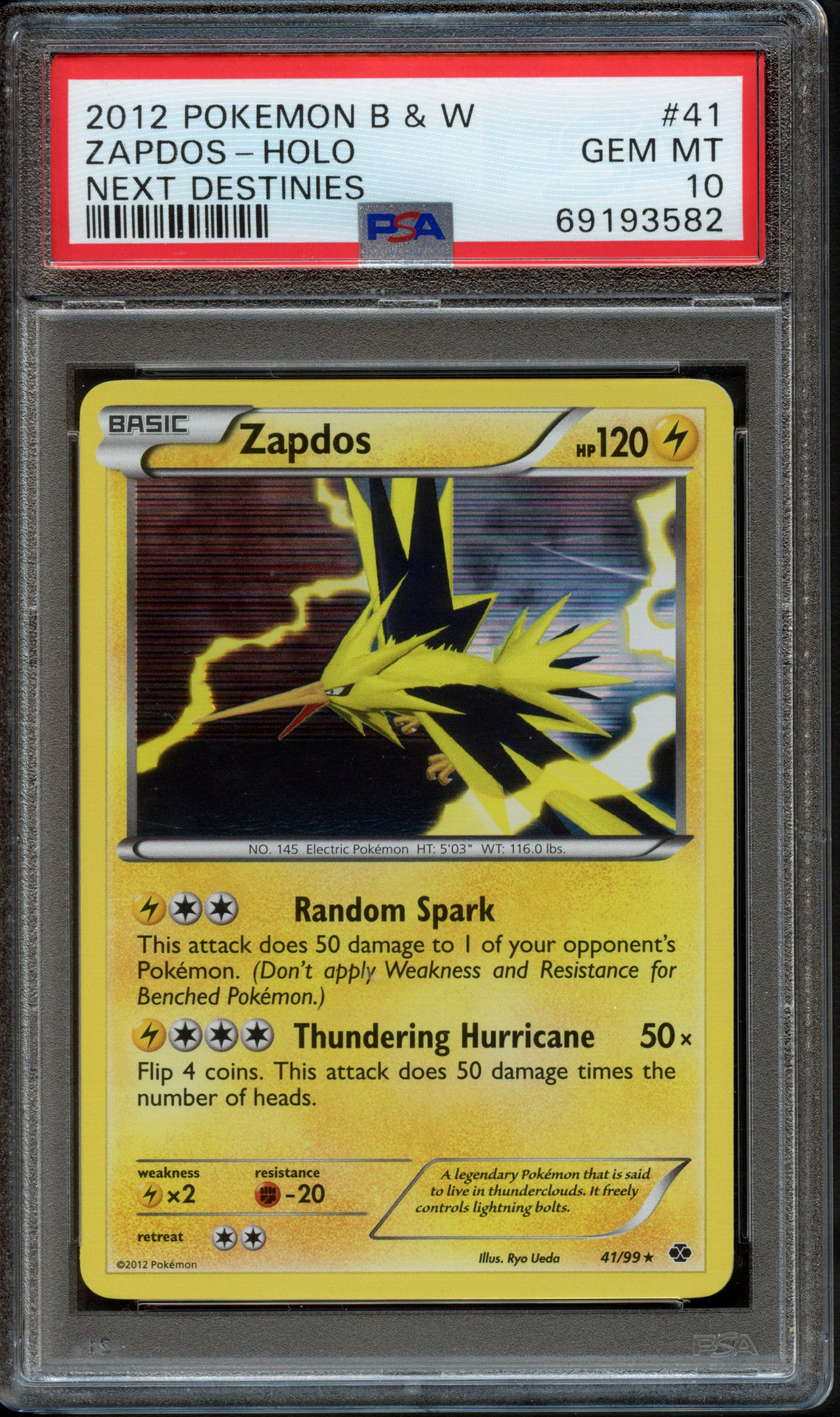 PSA 10 Zapdos - Holo #41 B&W Next Destinies (2012)