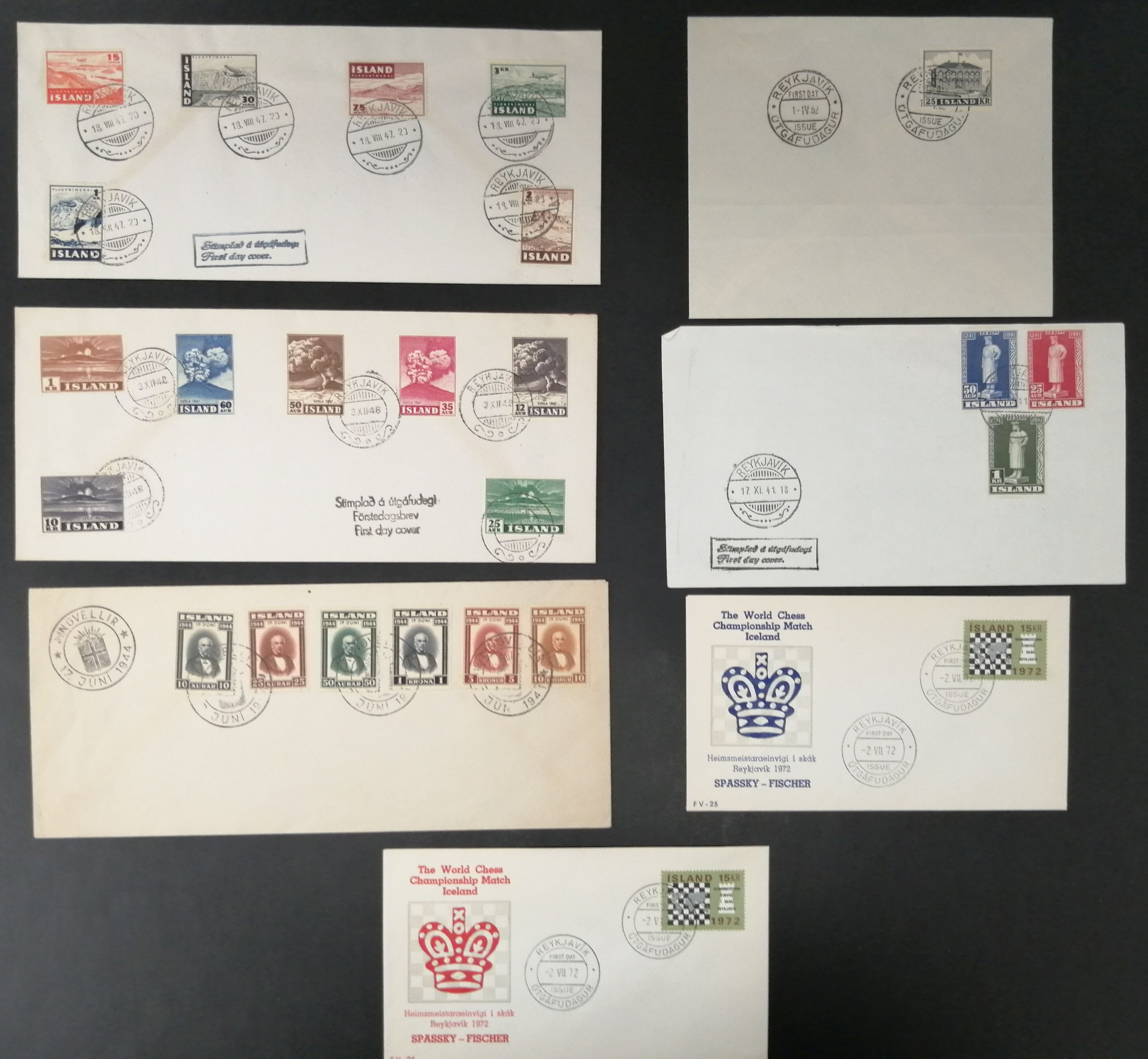 ICELAND First Day Covers: Small group of...