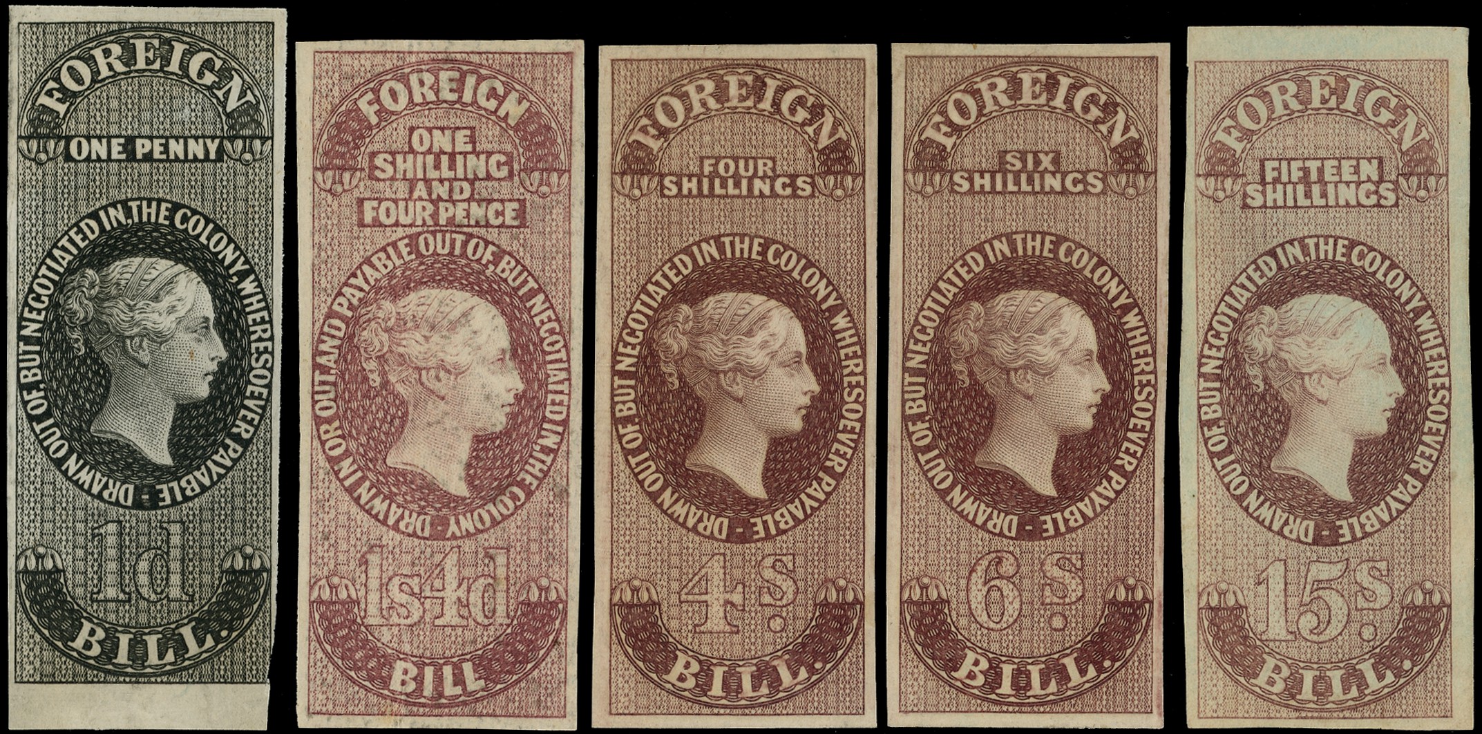 Foreign Bill: 1862 Perkins Bacon Issue, small collection...