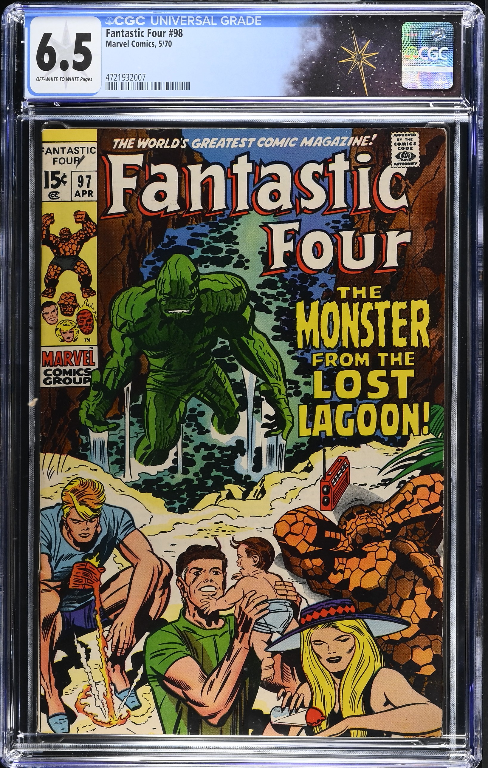 Fantastic Four #98 CGC 6.5 "Mystery on the Moon!" (Marvel Comics, 1970) Off-White to White Pages