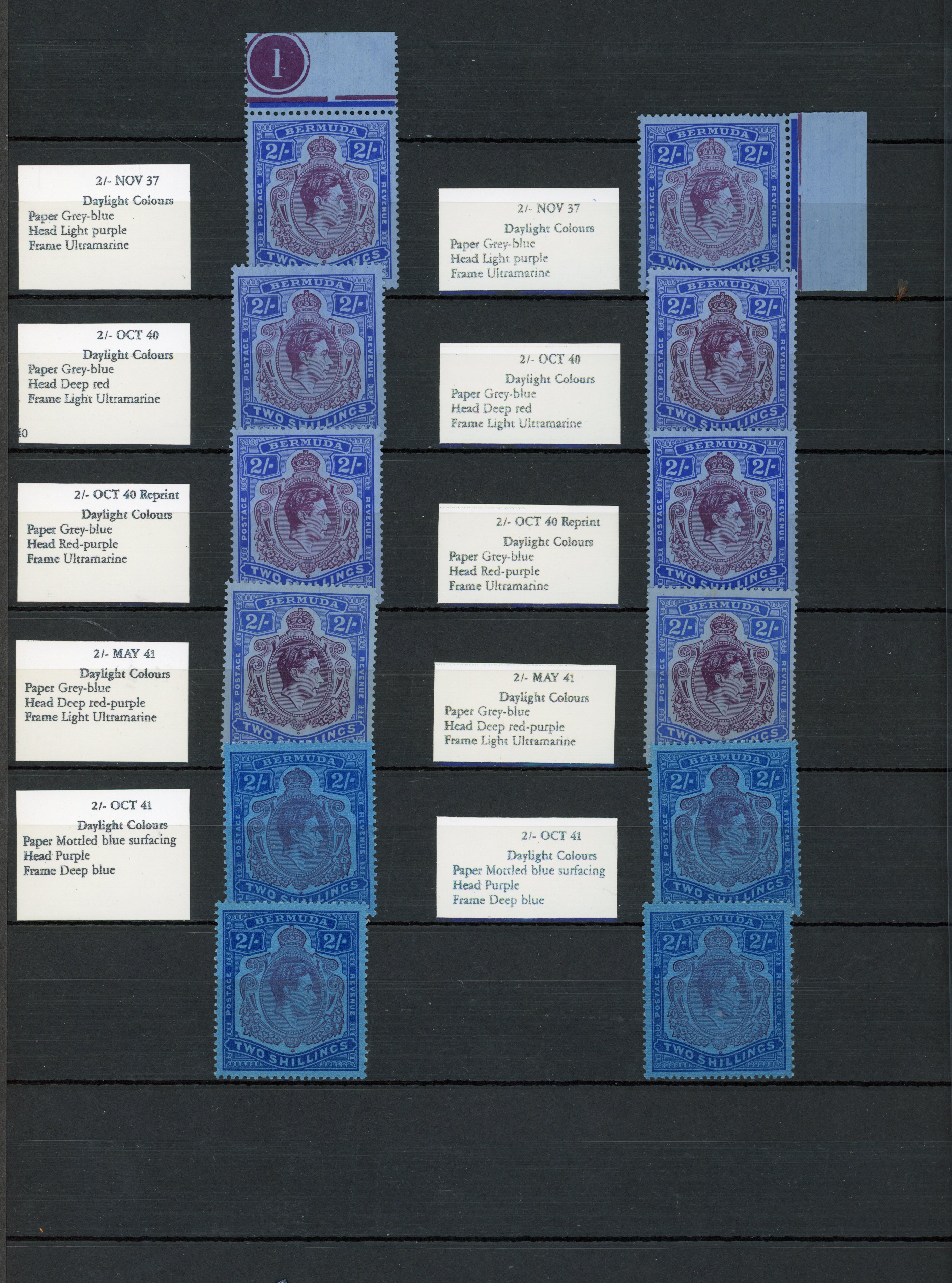 Bermuda SG 116-121e reference collection