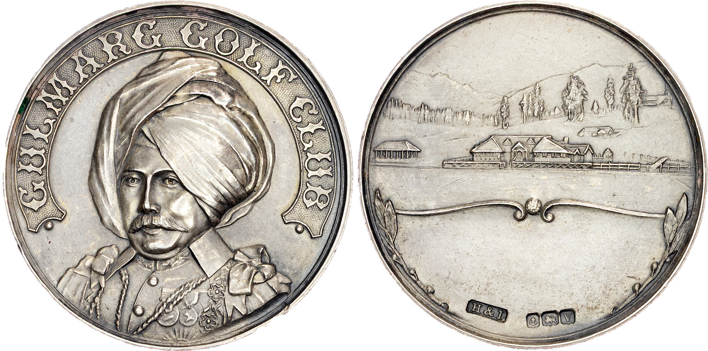 India, Jammu, Gulmarg, Gulmarg Golf Club Silver Prize Medal, hall-marked 1920. 