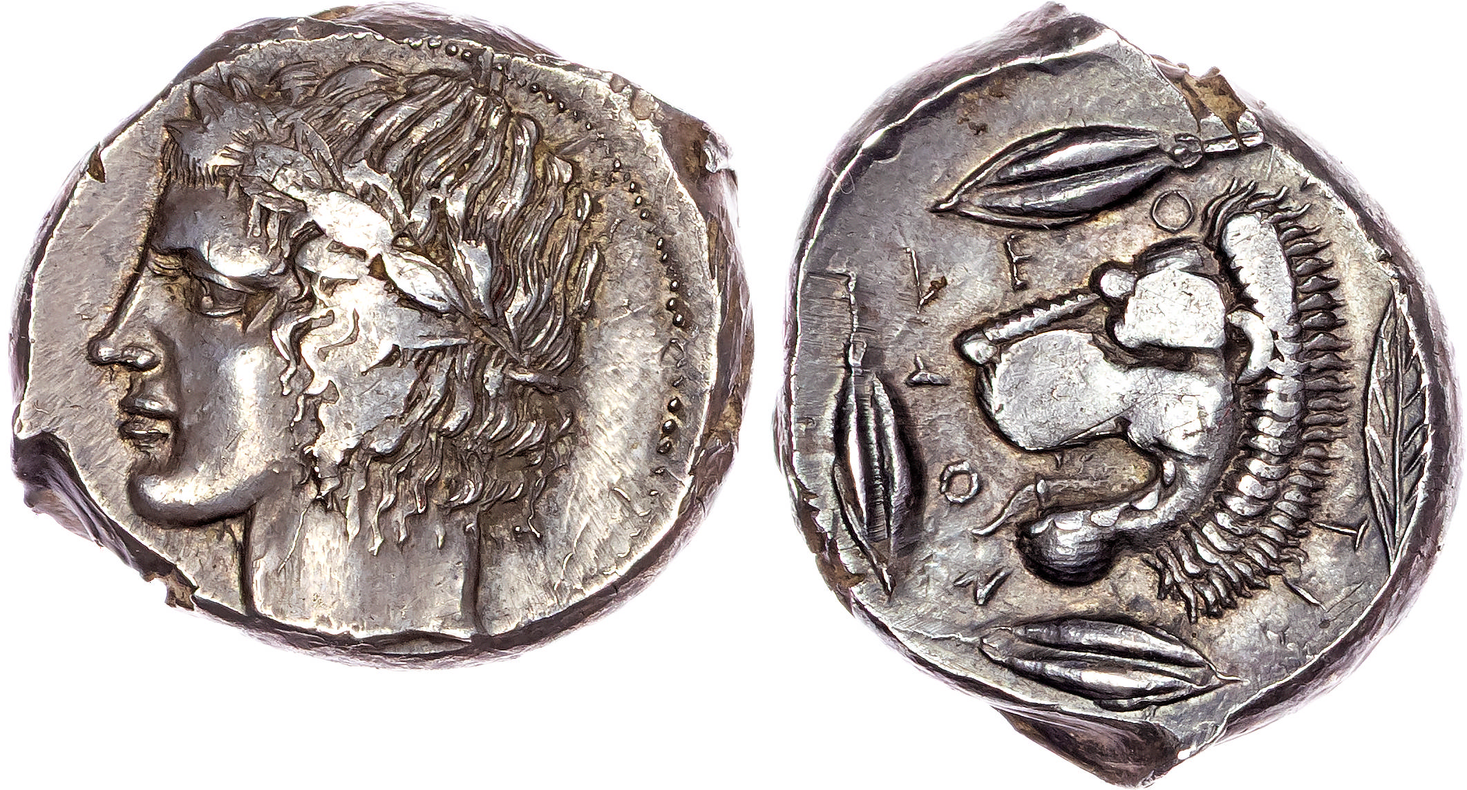 Sicily, Leontini (c. 455 430 BC) AR Tetradrachm, 17.32g.