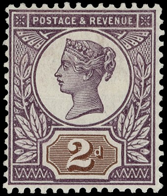 1899 Jubilee 2d colour trial, head plate in purple and duty plate in...