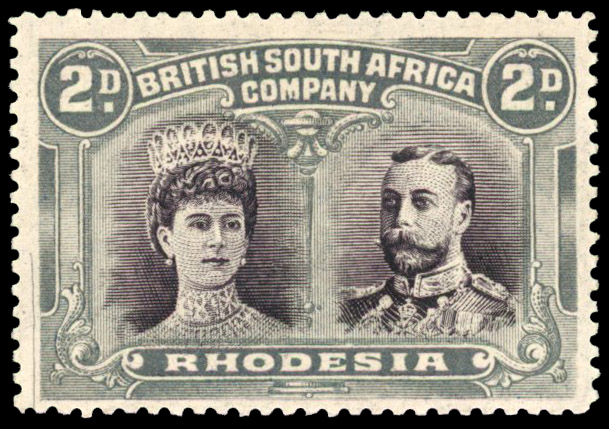 SG 127 2d blackish purple and olive-grey, #8 mint