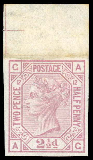 1876 2½d Rosy mauve Pl.12 (Wmk. Orb). Imprimatur