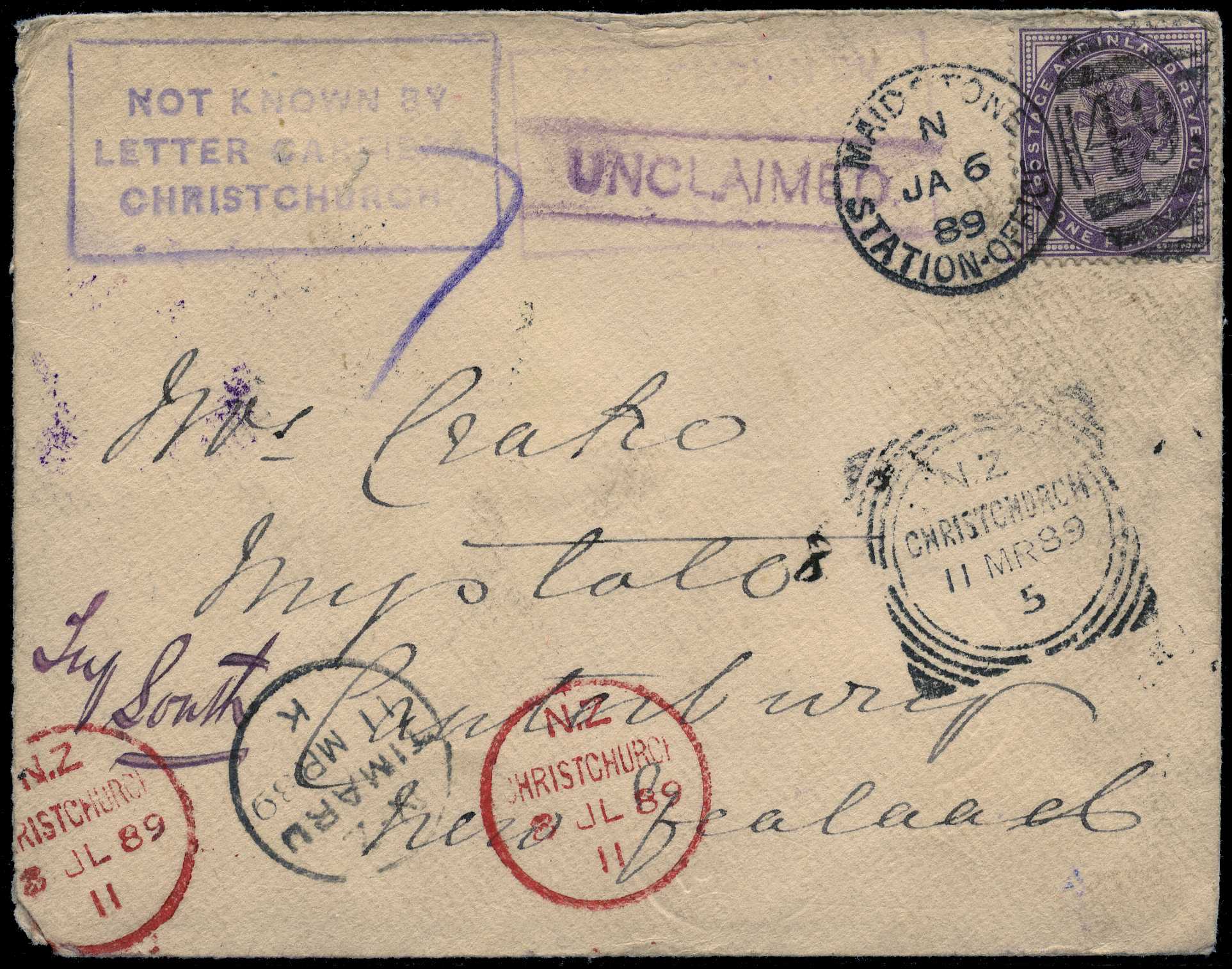 POSTAL HISTORY: 1889 (6 Jan)...