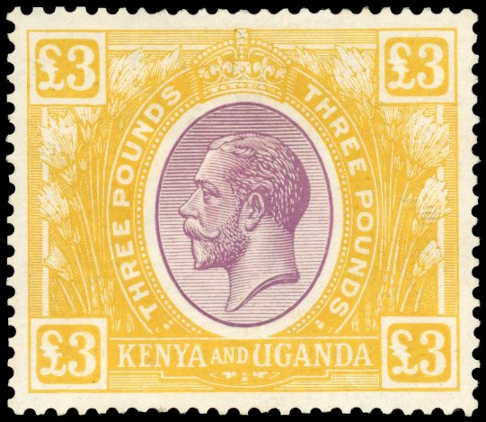 KUT SG 97 1922 £3 purple and yellow mint