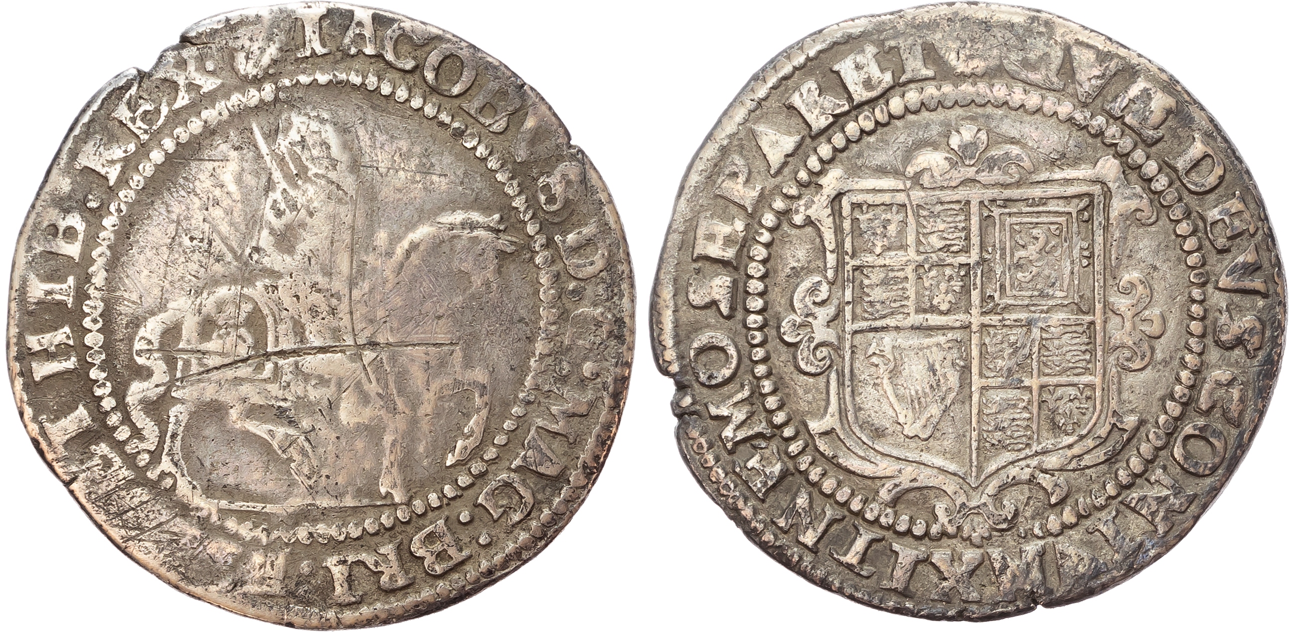 James I (1603-1625), Halfcrown, third coinage, mintmark thistle (1623-24).
