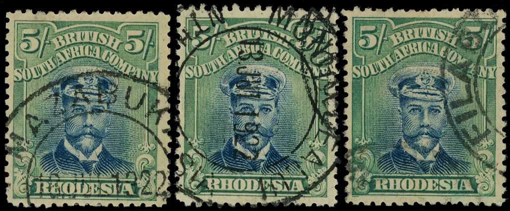 1918-21 5/- Head Die IIIB, perf 14, toned...