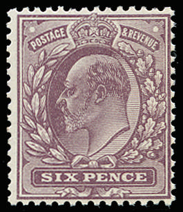 Great Britain 1913 6d Dull purple (Dickinson coated paper). Very fine unused o.g. example printed at Somerset Hous…