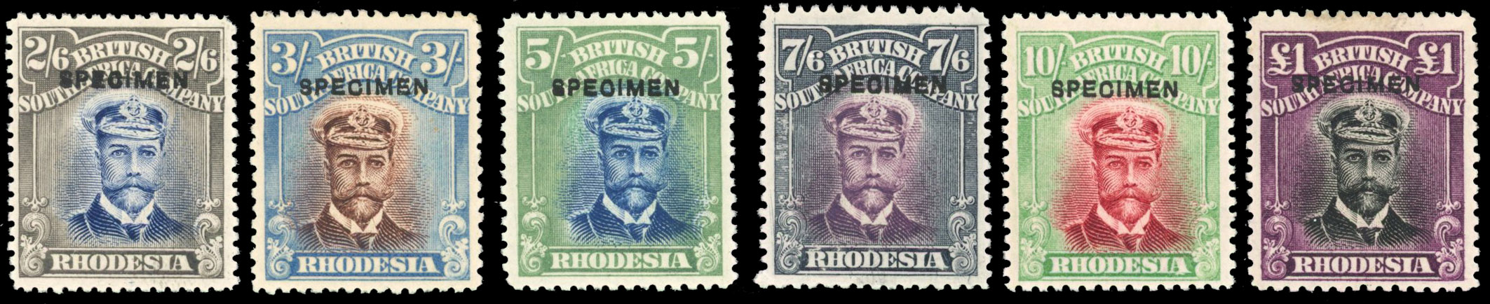 Rhodesia SG 186s/247s part Specimen set