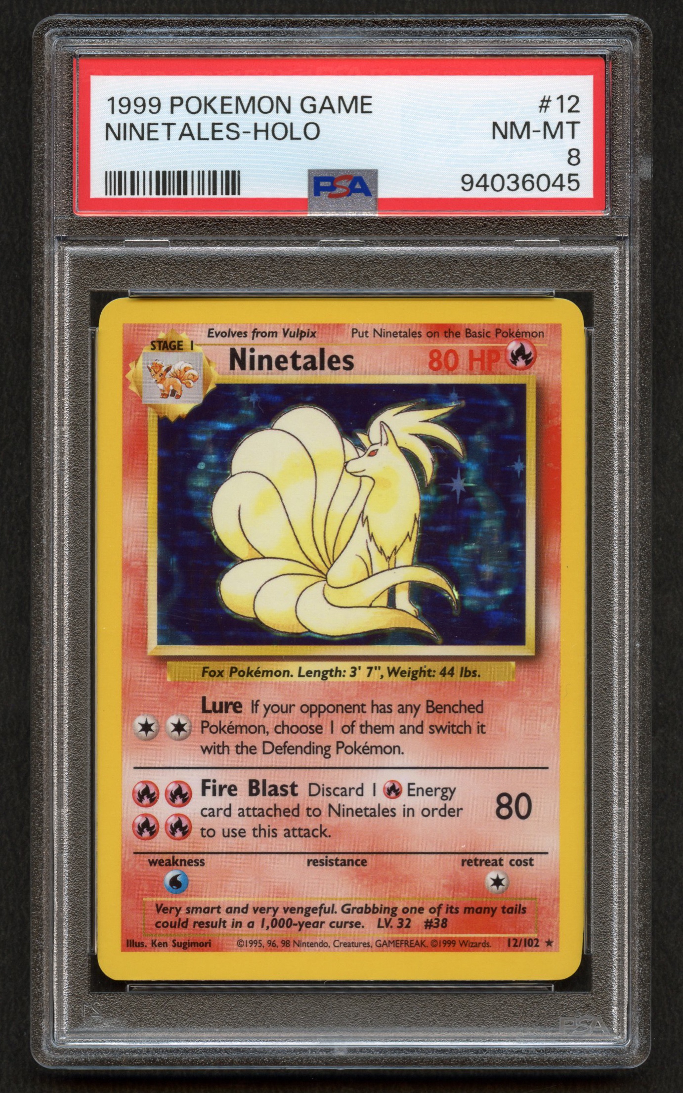 PSA 8 Ninetales Unlimited - Base Set (1999) Holo #12