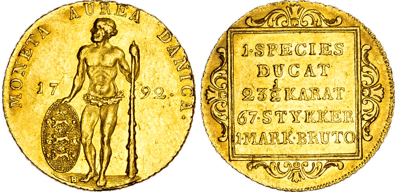 Denmark, Christian VII (1766-1808), gold Ducat, 1792 - Wildman type
