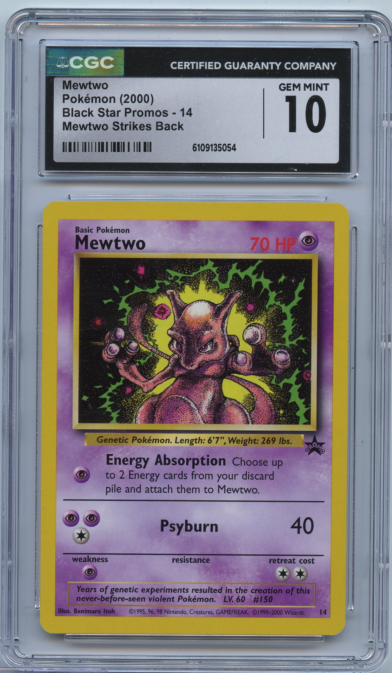 CGC 10 Mewtwo #14 Black Star Promo - 2000 