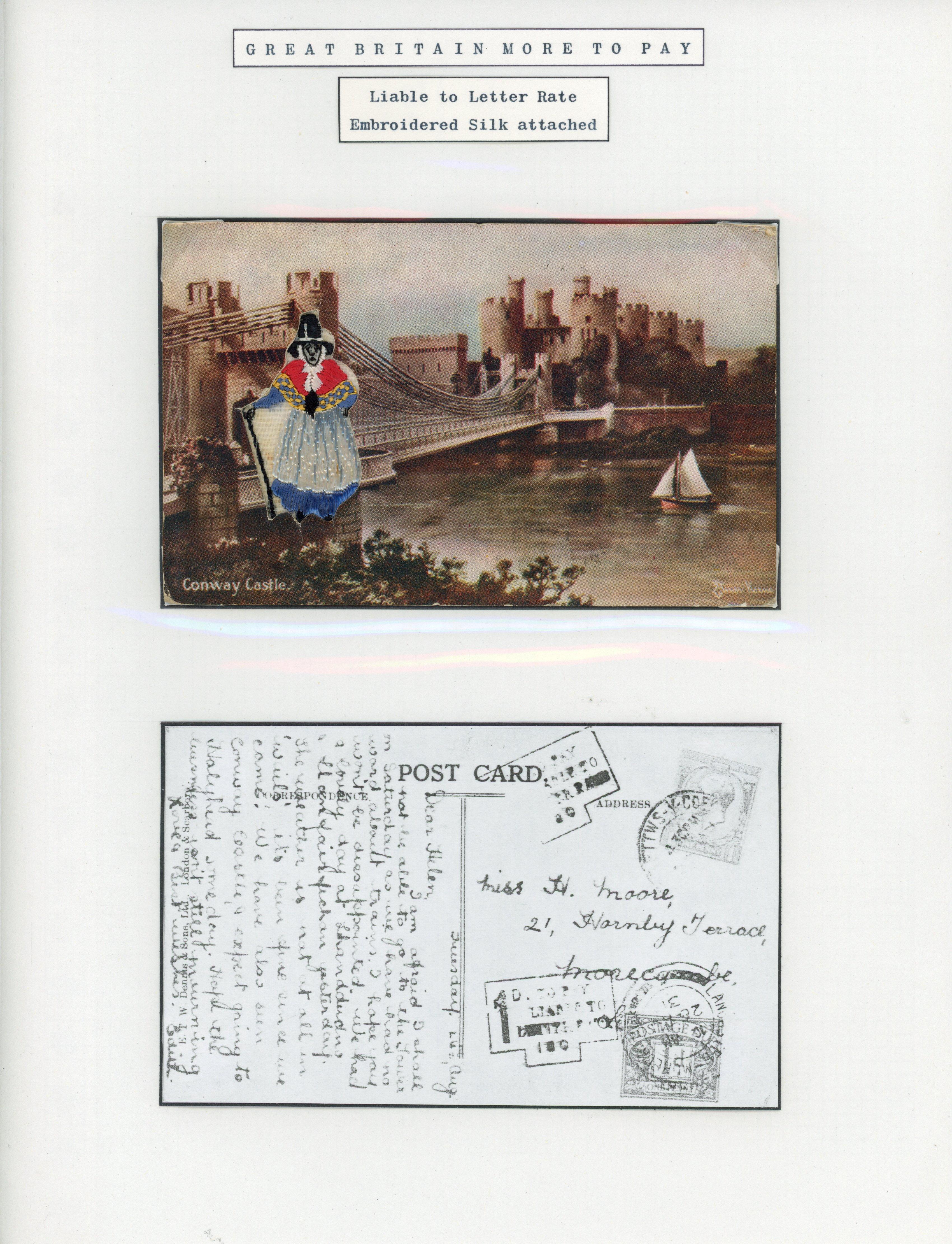 Great Britain 1931 novelty postcard with embroidered silk attached