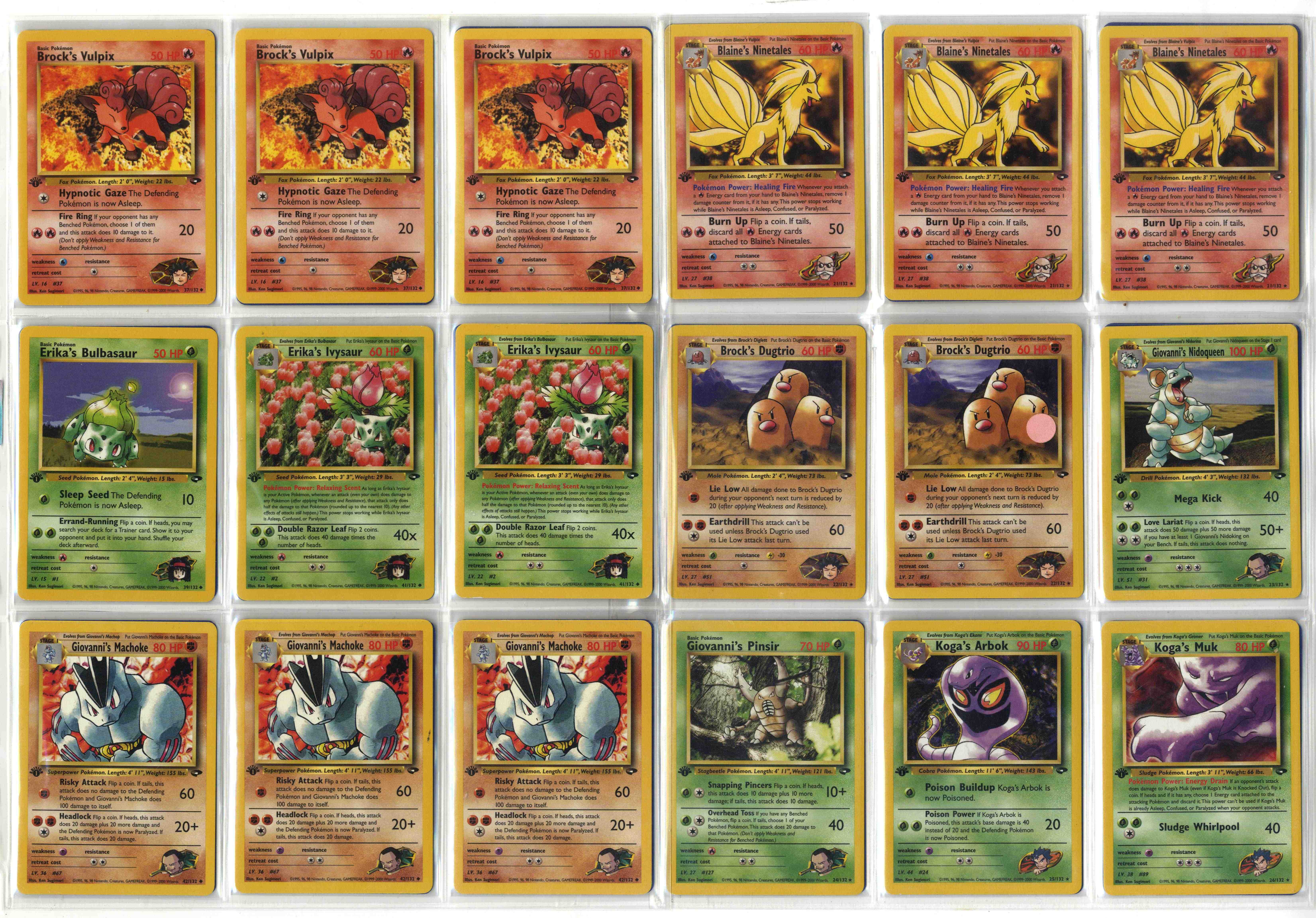 Gym Challenge 1st Edition Partial Set Collection (72 cards)
