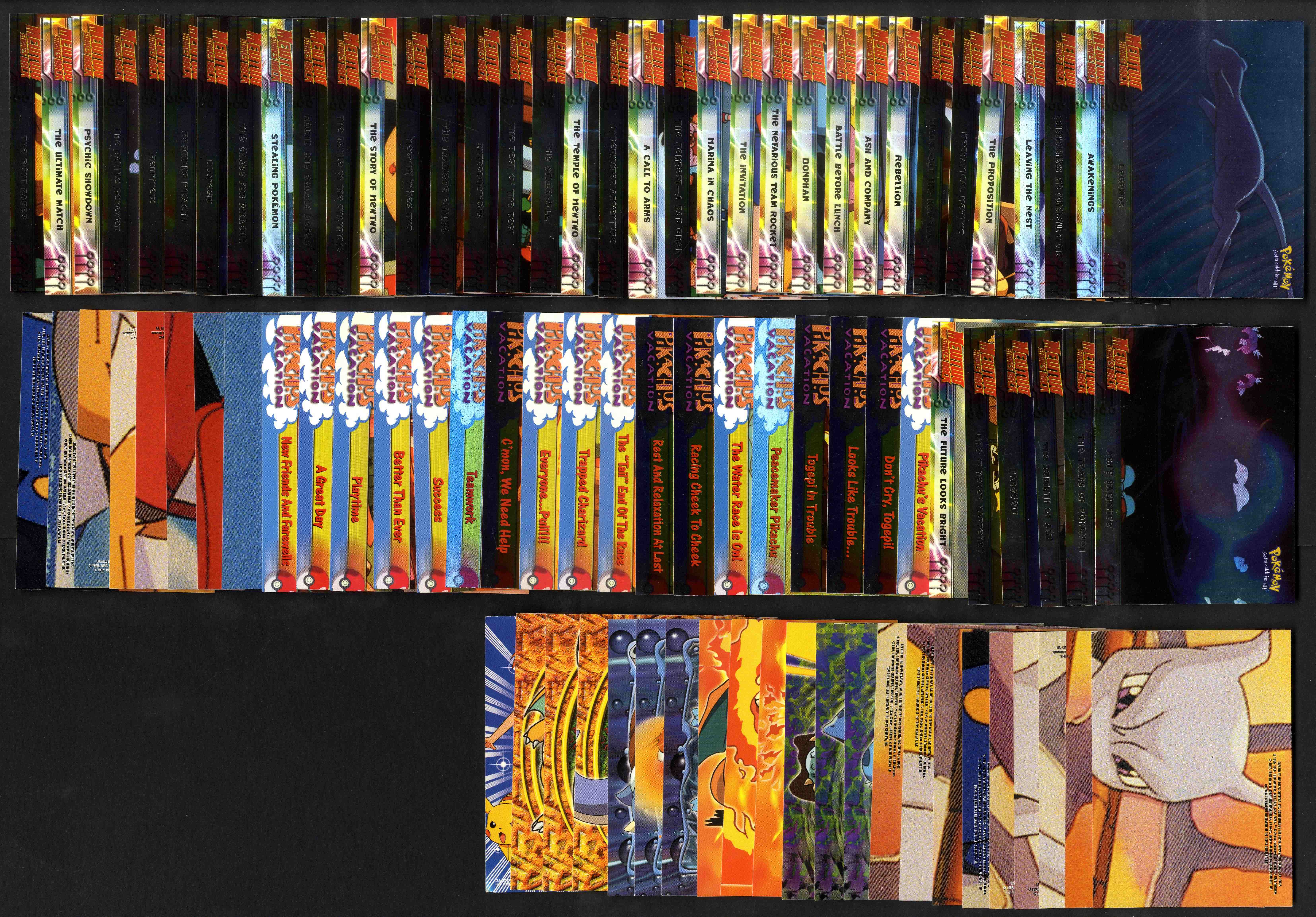 TOPPS Pokemon The First Movie – Near complete set – 72 cards / 17 stickers.