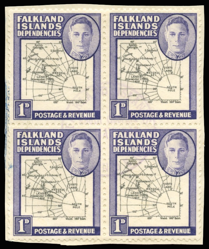 1946 "Thick map" 1d black and violet, block...