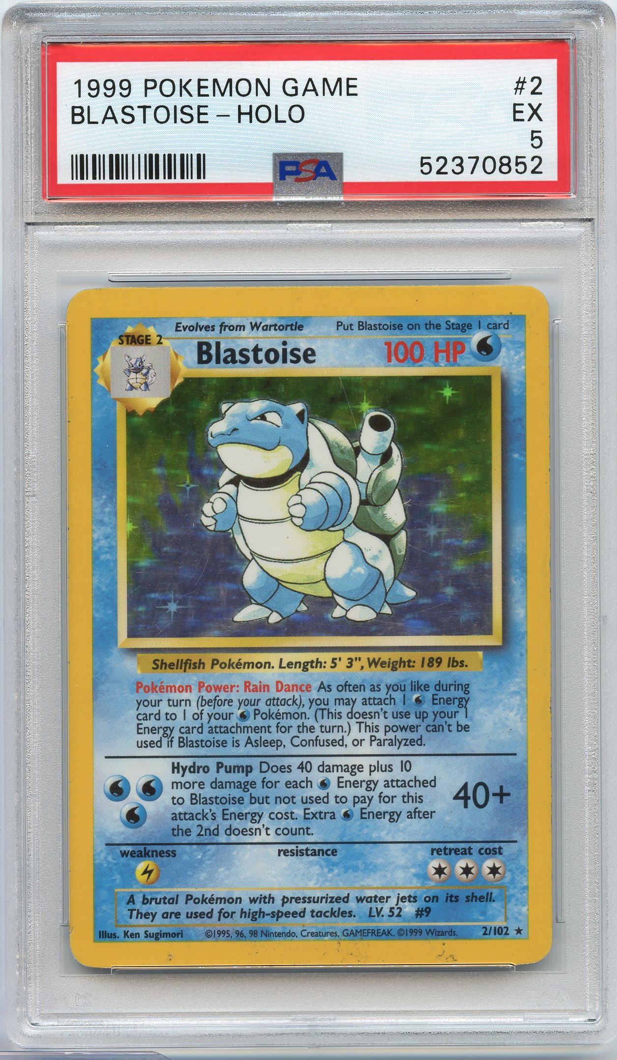 PSA 5 Blastoise #2 Holo Base Set