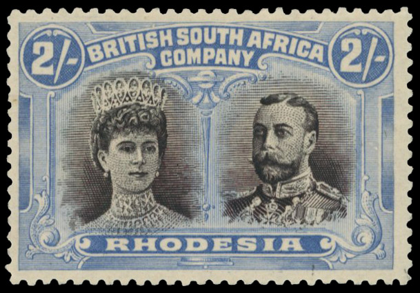 2s purple-black and ultramarine SG 154a, mint