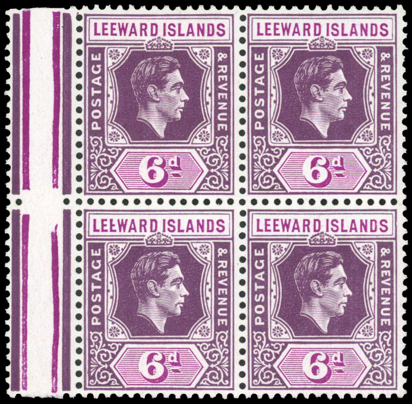 Leeward Islands SG 109ba block mint