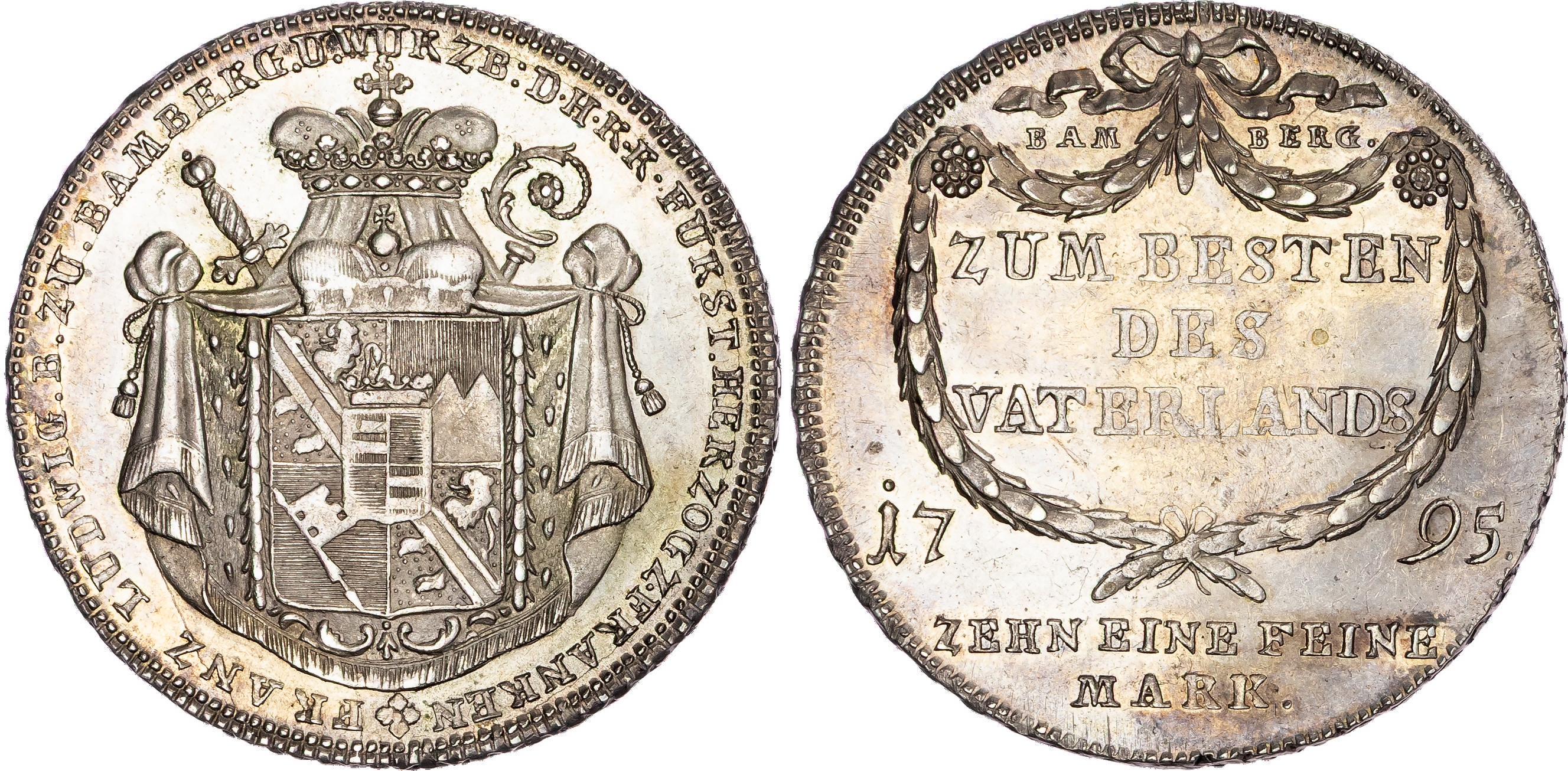 Germany, Bamberg, Franz Ludwig von Erthal (1779-1795), silver Taler, 1795