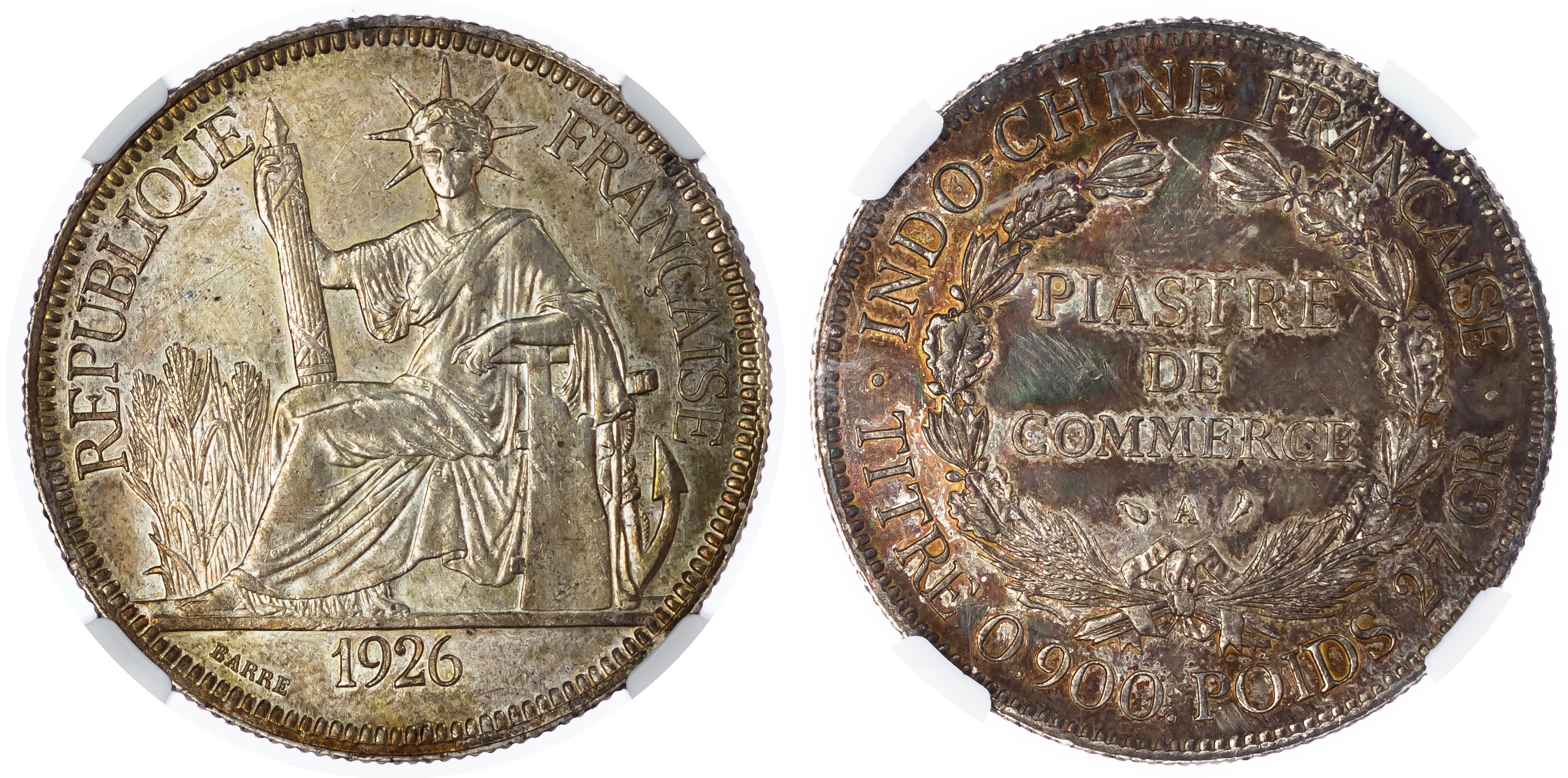 French Indochina, Third Republic AR 1 Piastre. Paris mint, 1926A.