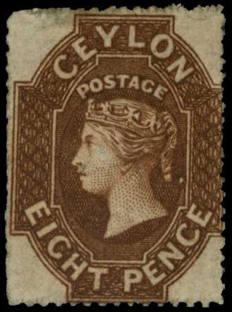 1861-64 8d brown wmk star, clean-cut perf...