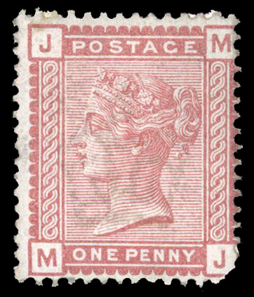 1880 1d Colour trial (Wmk. Crown). venetian red on blue
