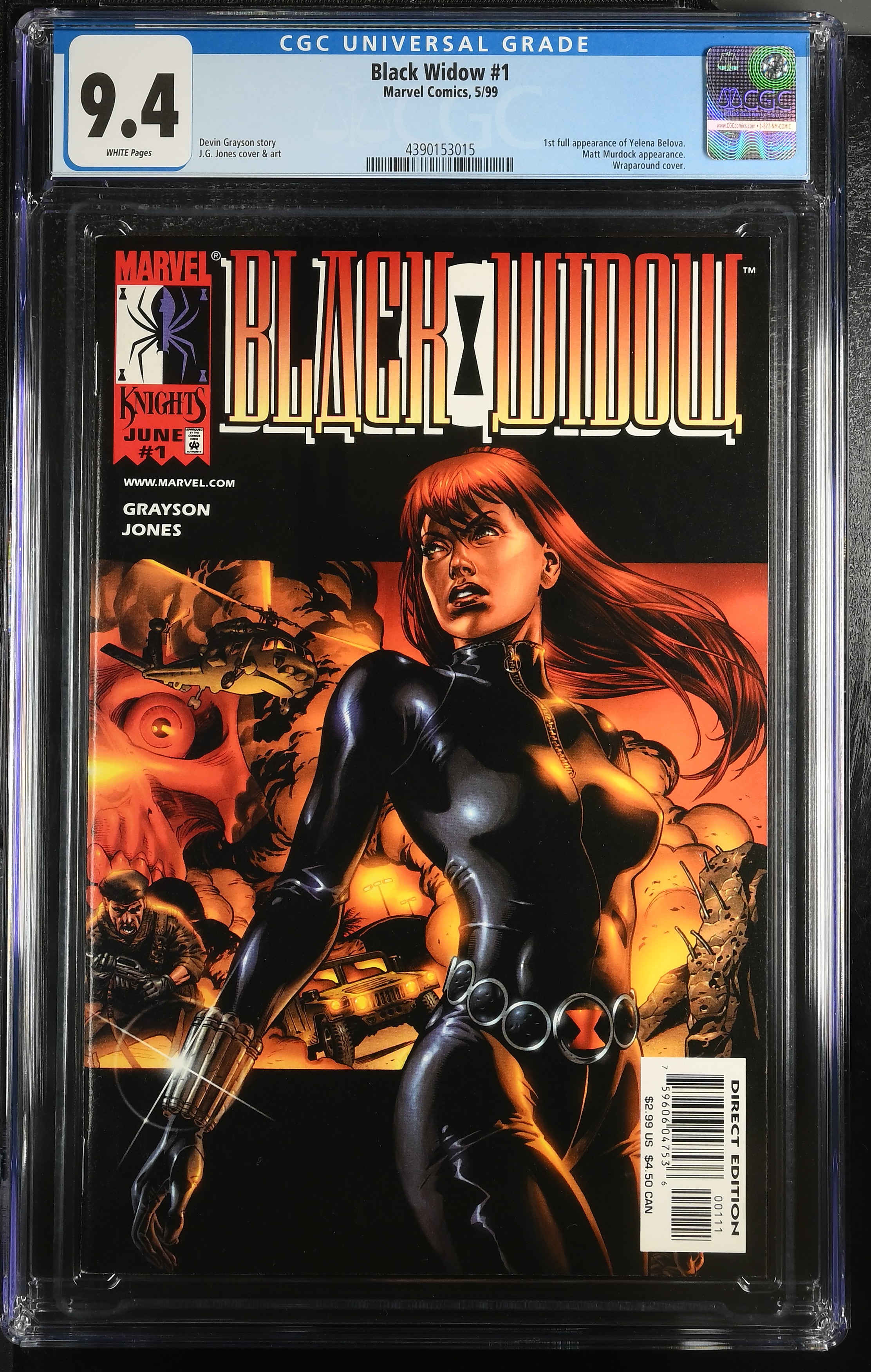 Black Widow #1 CGC 9.4 1st Appearance of Yelena Belova Wraparound Cover (Marvel Comics, 1999) White Pages