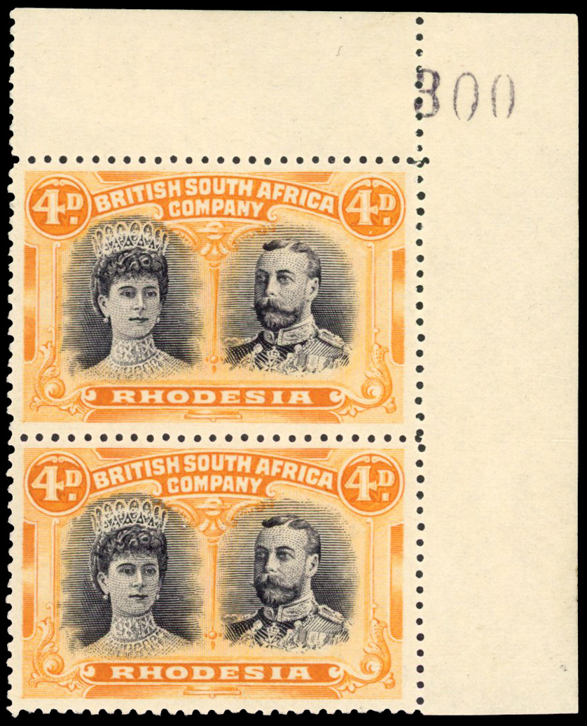 SG 140 variant iv 4d black and orange corner pair mint