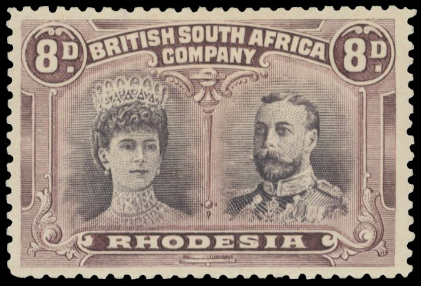 † 8d (purplish) grey-black and dull purple perf 13½ RSC D, position 2 Gash in Ear mint