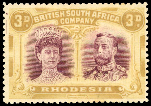 RSC G 3d brown-purple and ochre, #13 printer's mark mint