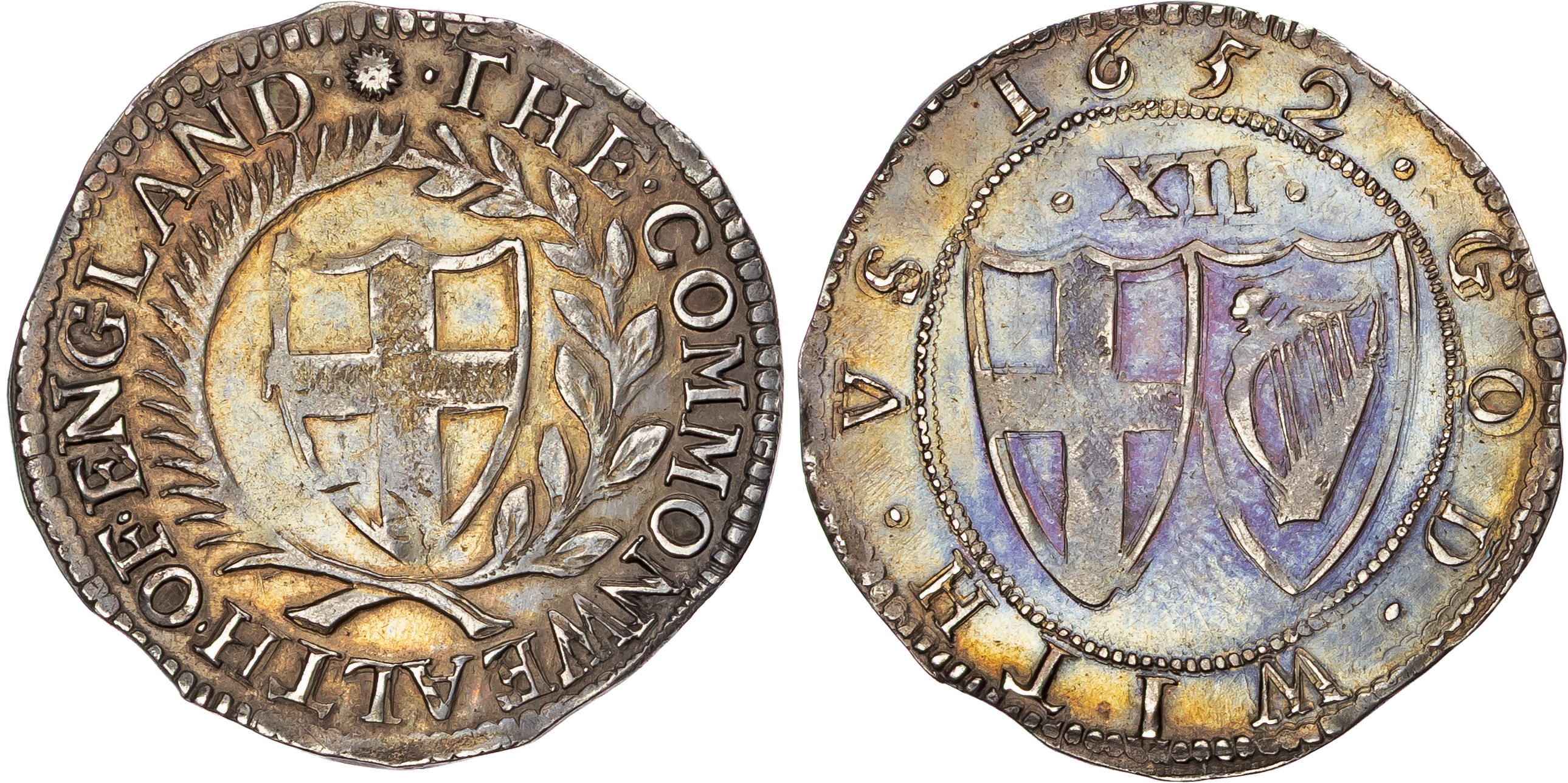 Commonwealth (1649-1660) Shilling, 1652, mintmark sun.